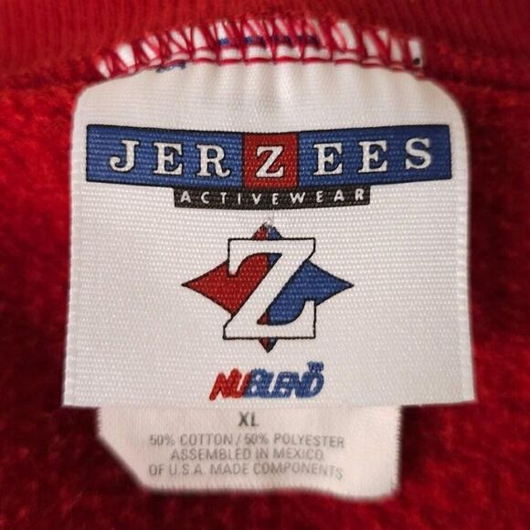 Vintage Jerzees Blank Sweatshirt Mens Size XL Red 90s Y2K Crewneck - Picture 3 of 4